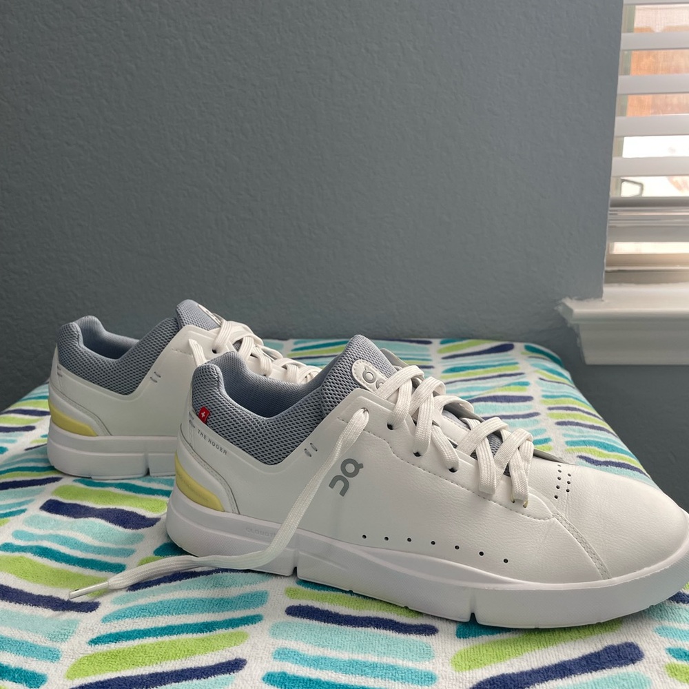 On Running White and Gray Sneakers